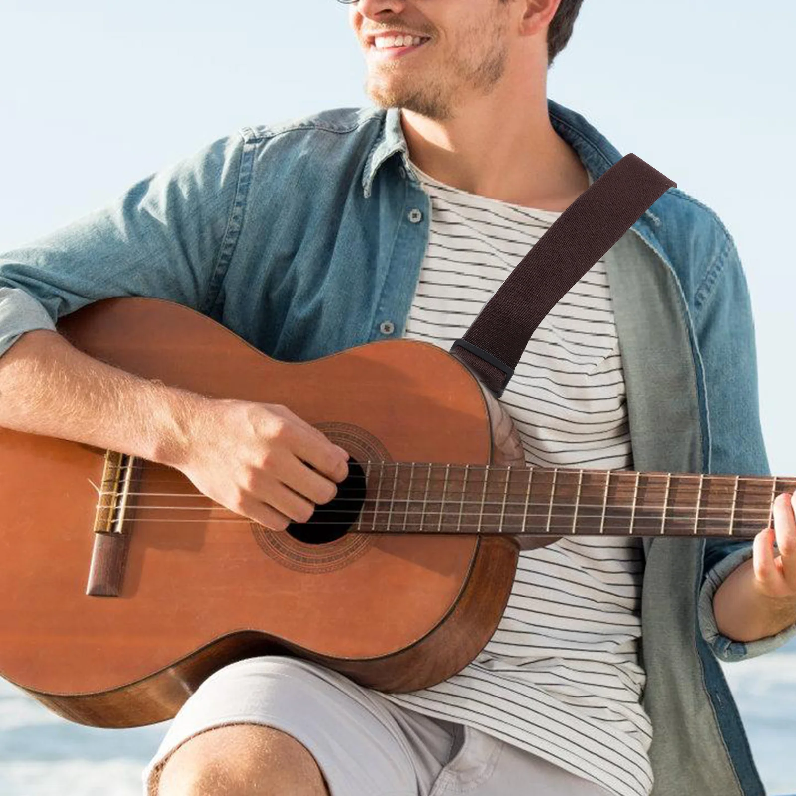 

Guitar Shoulder Belt Coffee Color with Stars Fits Most Guitars Perfect Replacement for Old Straps Accessories