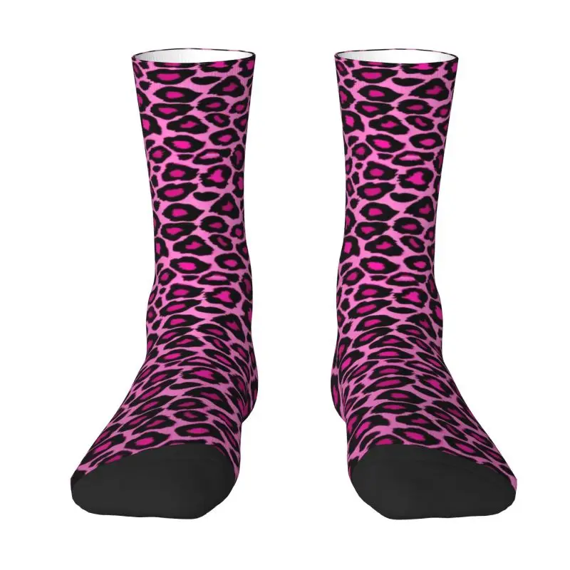 Calcetines de piel de leopardo rosa con estampado lindo para mujeres y hombres calcetines elásticos de verano Otoño Invierno