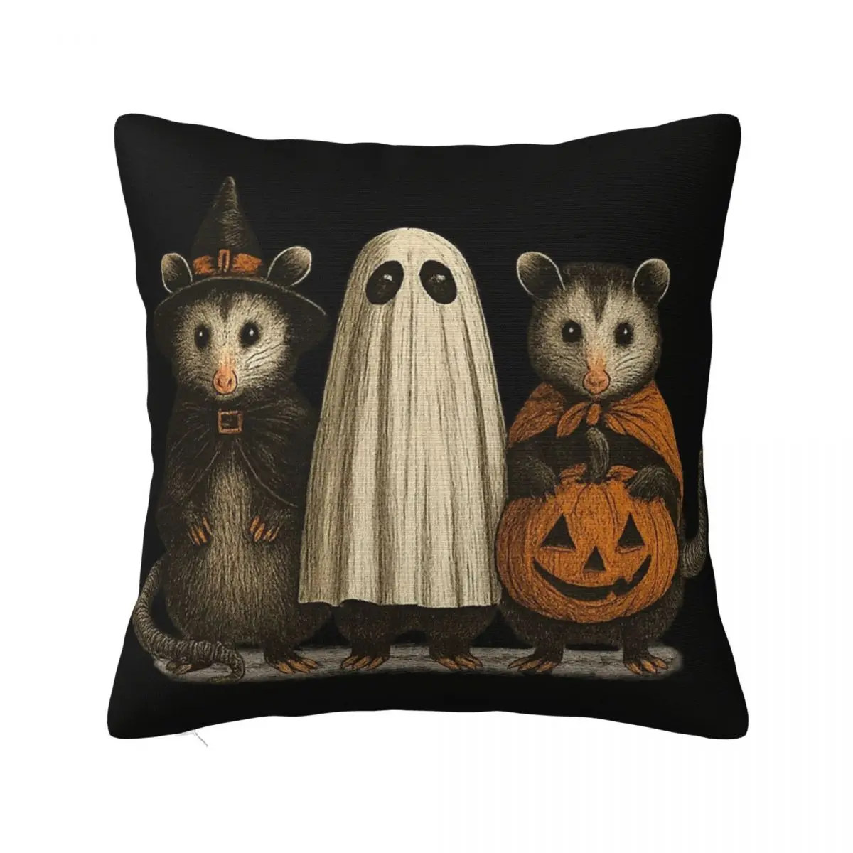 

Halloween Opossum Pillowcases Merch Printing Cushion Cover Decorative Pillow Case Cover Home Multi-Size