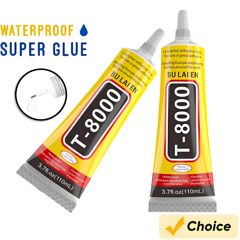 15/50/110ml T8000 Repair Liquid Glue Multi Purpose Glue Super Ziai Drilling Glue for Mobile Phone Screen Repair Epoxy Adhesive
