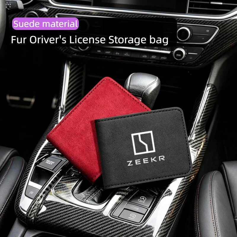 

Suede Driver License Wallet ID Card Case Holder For ZEEKR 001 007 009 X 7X 9X Auto Accessories