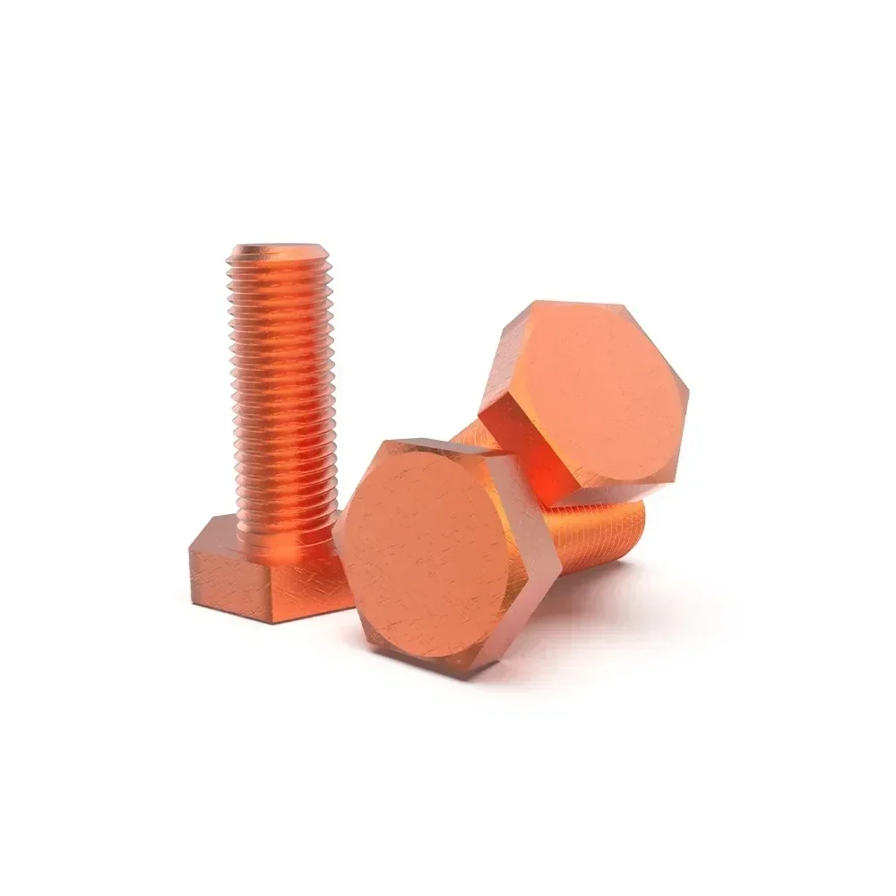M3 4 5 6 8 10 12 14 16 18 20 x 6-100mm 순수 구리 육각 머리 볼트 나사 전해용