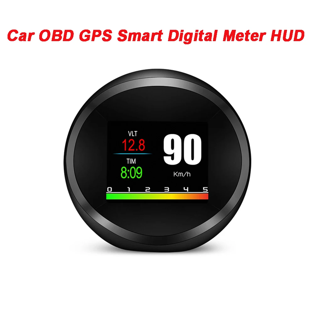 Smart Digital Meter HUD Car Mini Head-up Display OBD GPS Dual Mode Compatible With All Models Muti-display Interface OBD Display