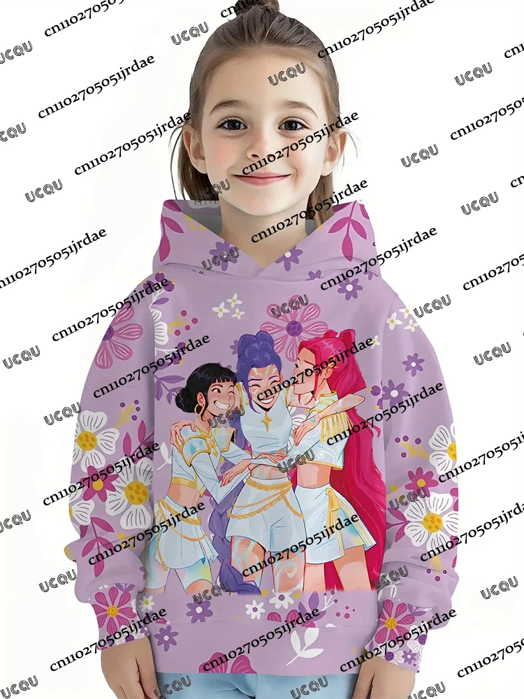 

KPop Demon Hunters Children Hoodies Girl Boy Fall Winter Tops 2025 Hot Movie Print Hoodie Men Women KPop Demon Hunters Hoodies