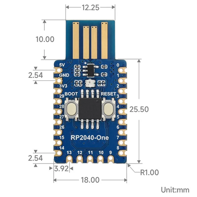 A32T-para Raspberry Pi Pico 2 RP2350 una Mini placa tipo A RP2350A RP2350-One