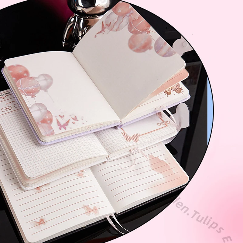 Dream Butterfly Notebook Girls Portable Notepad Color Illustration B6 Soft Leather Magnetic Buckle Beautiful Diary