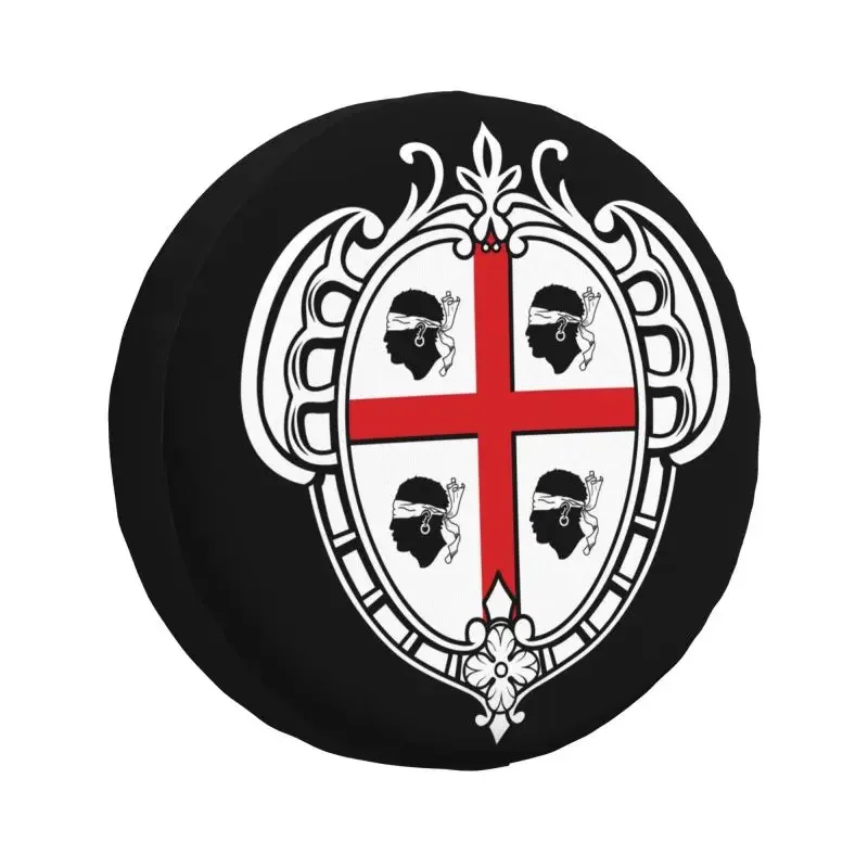 

Custom Coat Of Arms Of Sardinia Flag Spare Tire Cover for Honda CRV Jeep RV SUV Camper Italy Sargna Car Wheel Protector Covers