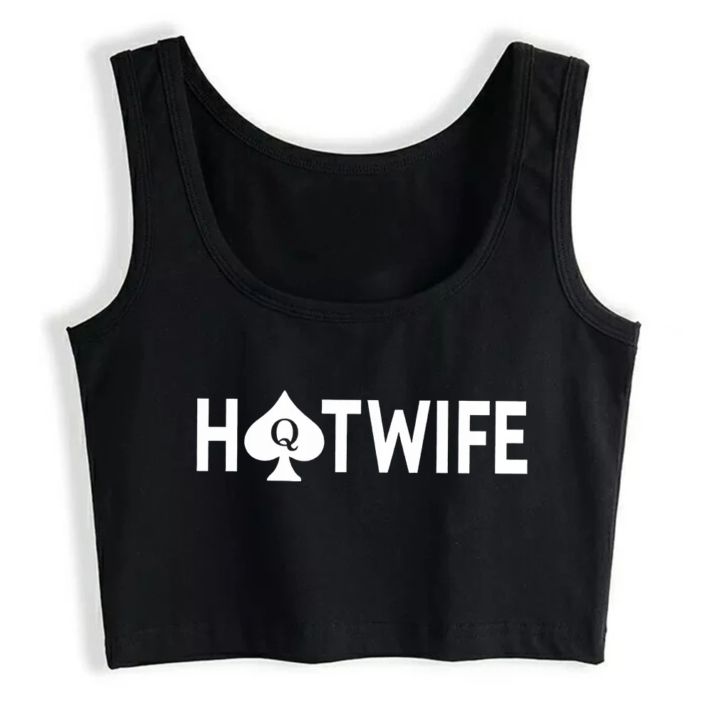 Queen Of Spades Design Hotwife Crop Top canotte stile flirt divertente da donna canotta da allenamento Naughty estiva