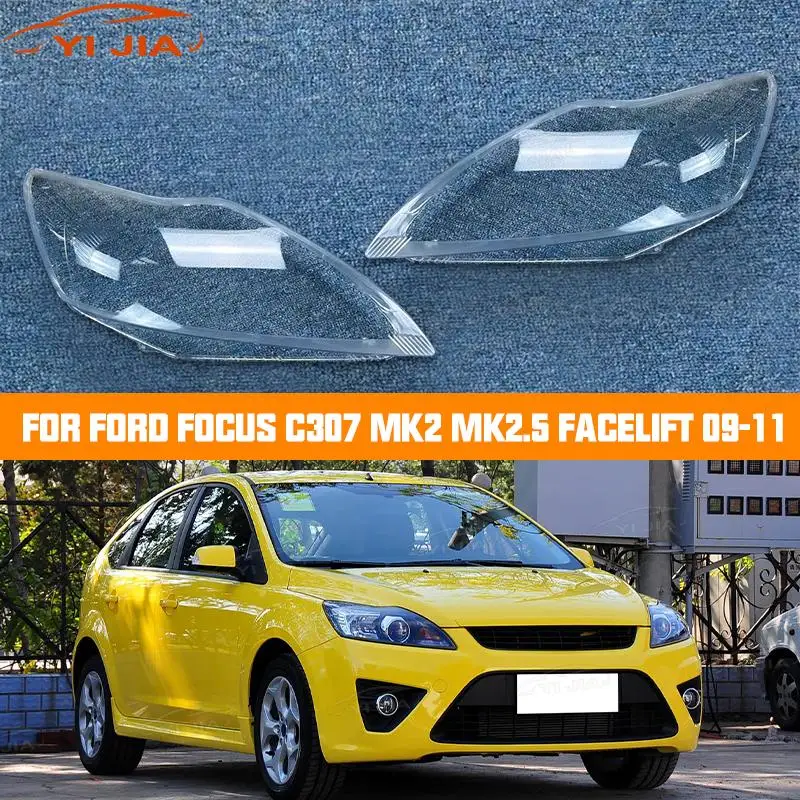 

Для Ford Focus C307 MK2 MK2.5 2009-2011 Accessoire Voitures заменяет прозрачные автомобильные фары из ПК, фары, стекло