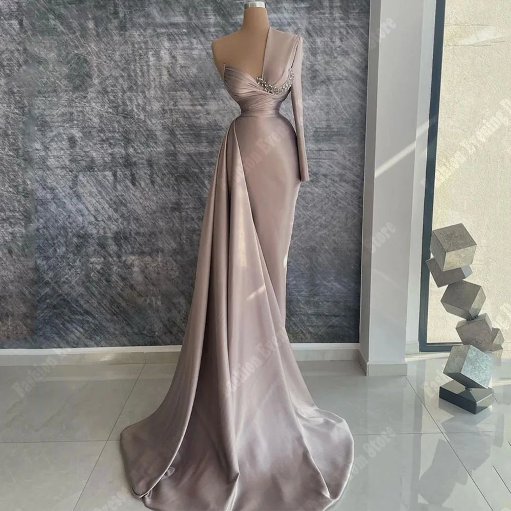 Luxury Satin Fabric Mermaid Women Evening Dresses Beautiful Sexy Fascinating Sexy Backless Mopping Length Vestidos De Noche 2024