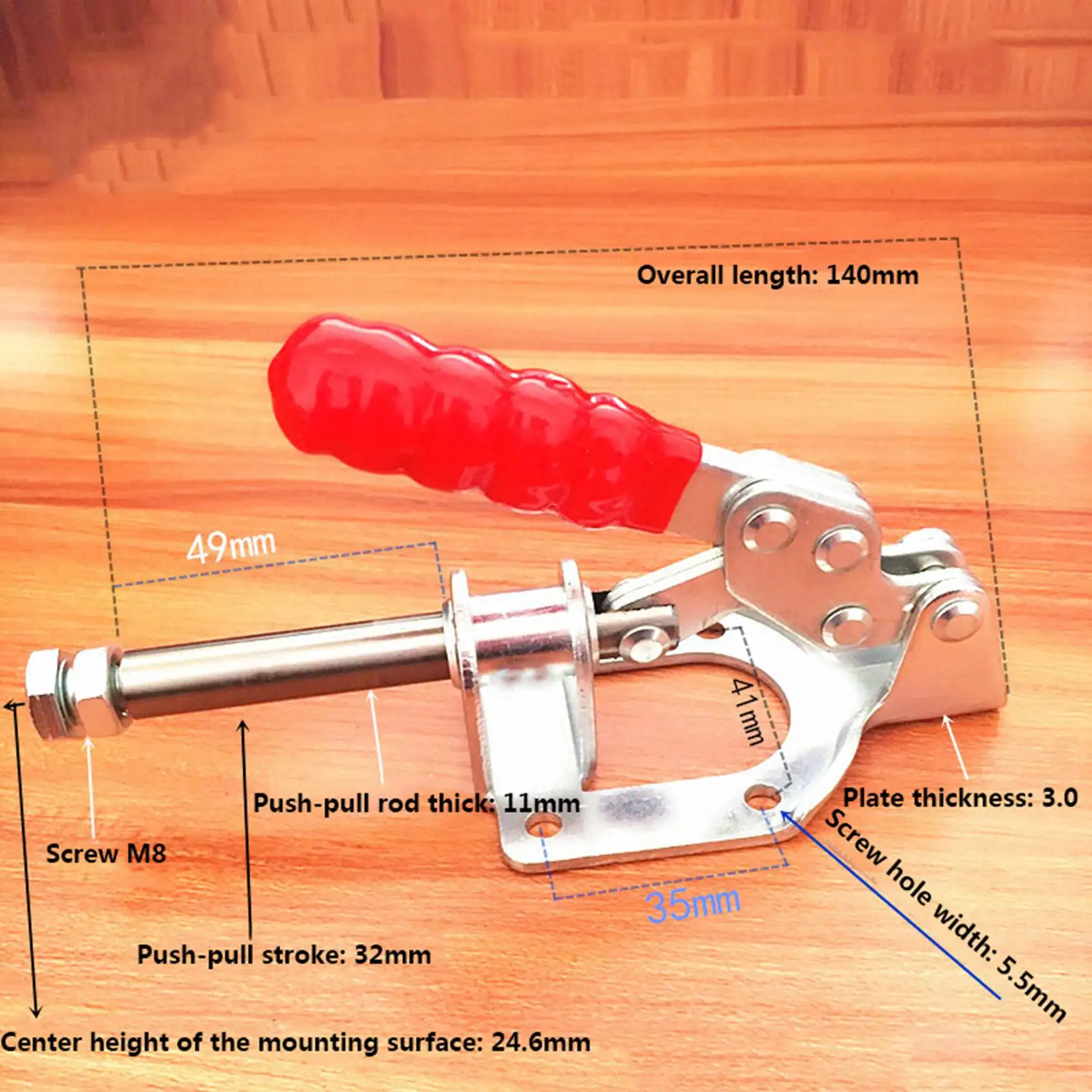 

AC88-3X Hand Tool 302FM Toggle Clamp Quick Release Push Pull Type Holding Capacity Toggle Clamp