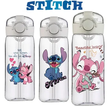 Disney Stitch Cup Clear Merk Hoge kwaliteit waterfles Outdoor Sport Lekvrije Leuke Plastic Schoolwaterfles voor kinderen 400ML