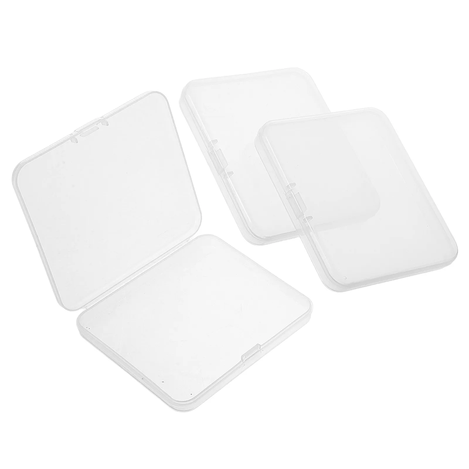 3Pcs Eyelash Storage Box Transparent Rectangle Plastic Organizer Compact PP Storage Case for False Eyelash Double Eyelid Tape