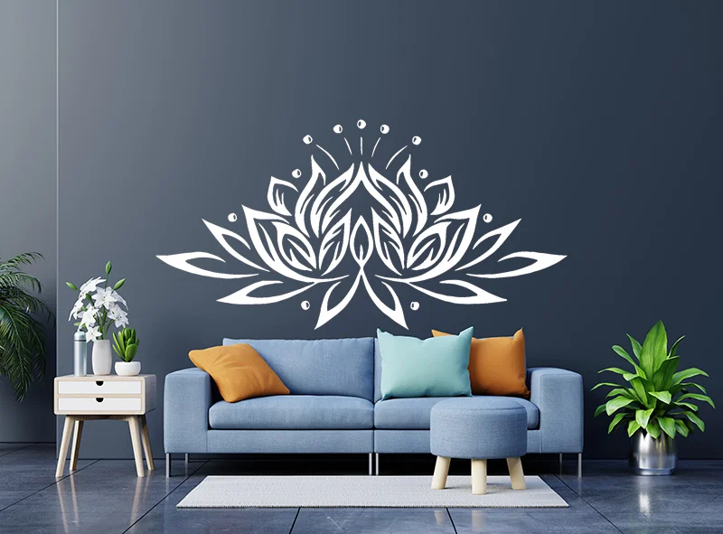 Vinyl Wall Decal Bedroom Sticker Lotus Flower Yoga Studio Bohemian Decor Z205