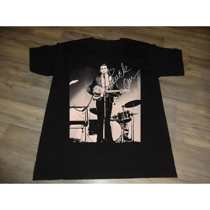 

Черная футболка с подписью Buck Owens On Stage, размер S 5XL SG859