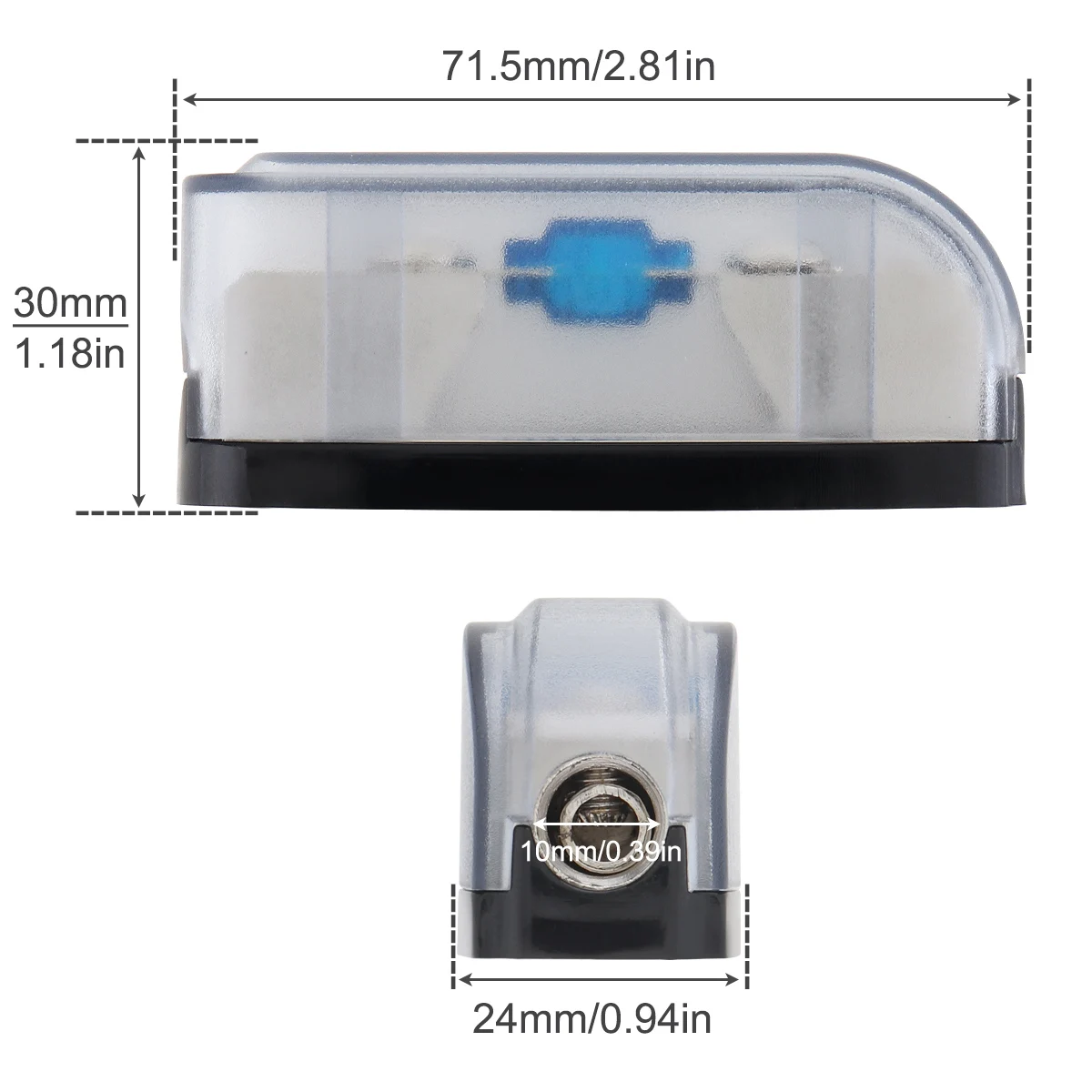 Porte-fusible de remise en état audio de voiture, amplificateur audio stéréo de voiture, disjoncteur de caisson de basses, boîte porte-fusible en ligne, 60A, DC 12V