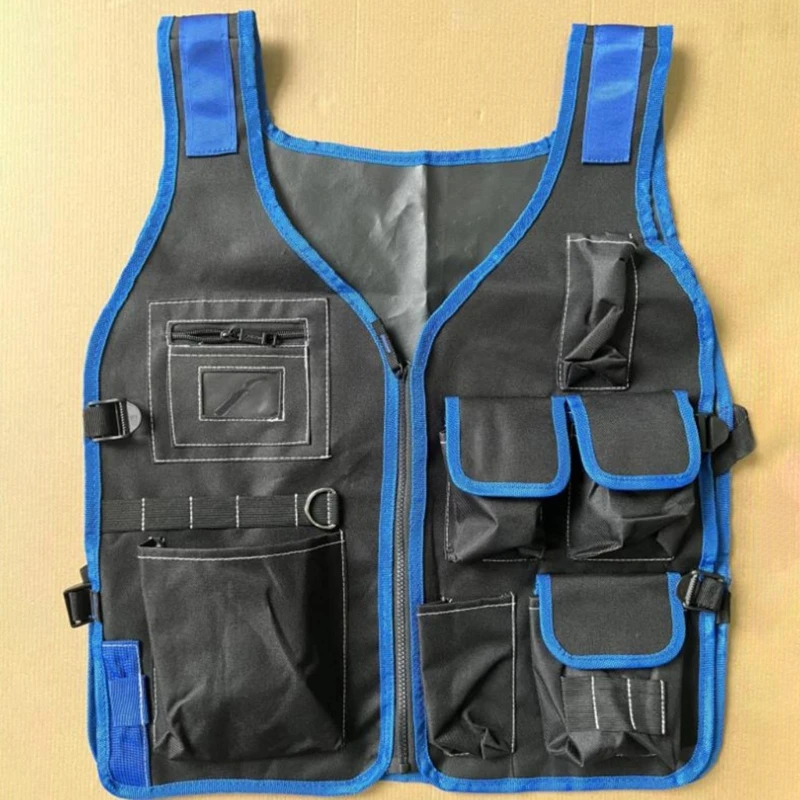 Multi functional Tool Vest Electrician Multi Pockets Hardware Tool Storage Bag Adjustable Electrician Work Vest Work Vest