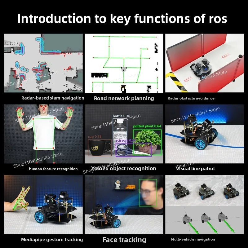 MicroROS Robot ROS2 Robot Car, SLAM Mapping Navigation, AI Visual Recognition Large Model