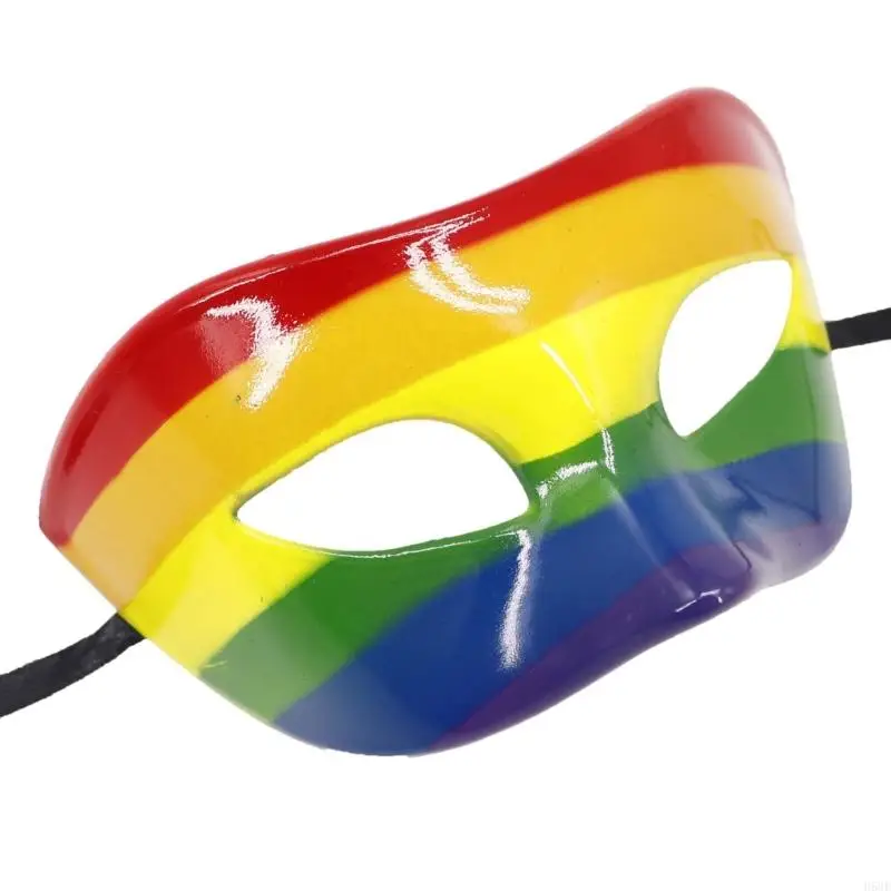 H58E Half Face Mask Mask Mask Mardi Gras Mask Mask Rainbow Maskerade Mask Mask