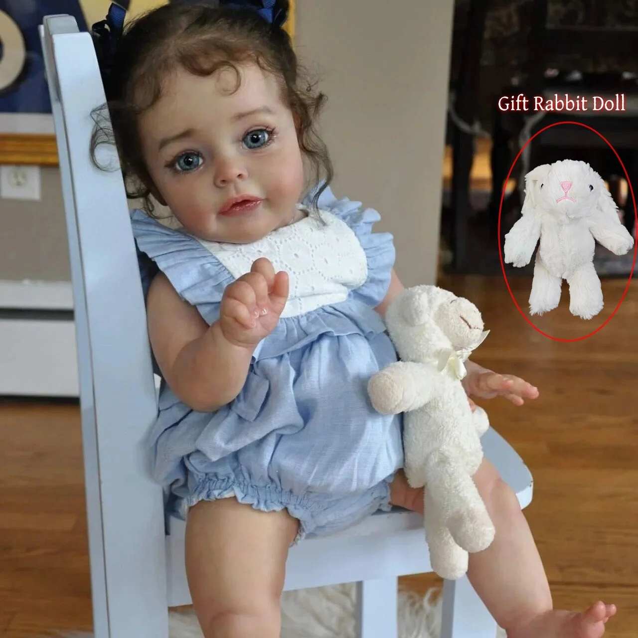 

22Inch Fully Soft Vinyl Reborn Girl Dolls 55CM Hair Transplant Girl Dress Up Simulation Toys Toddler Birthday Christmas Gift