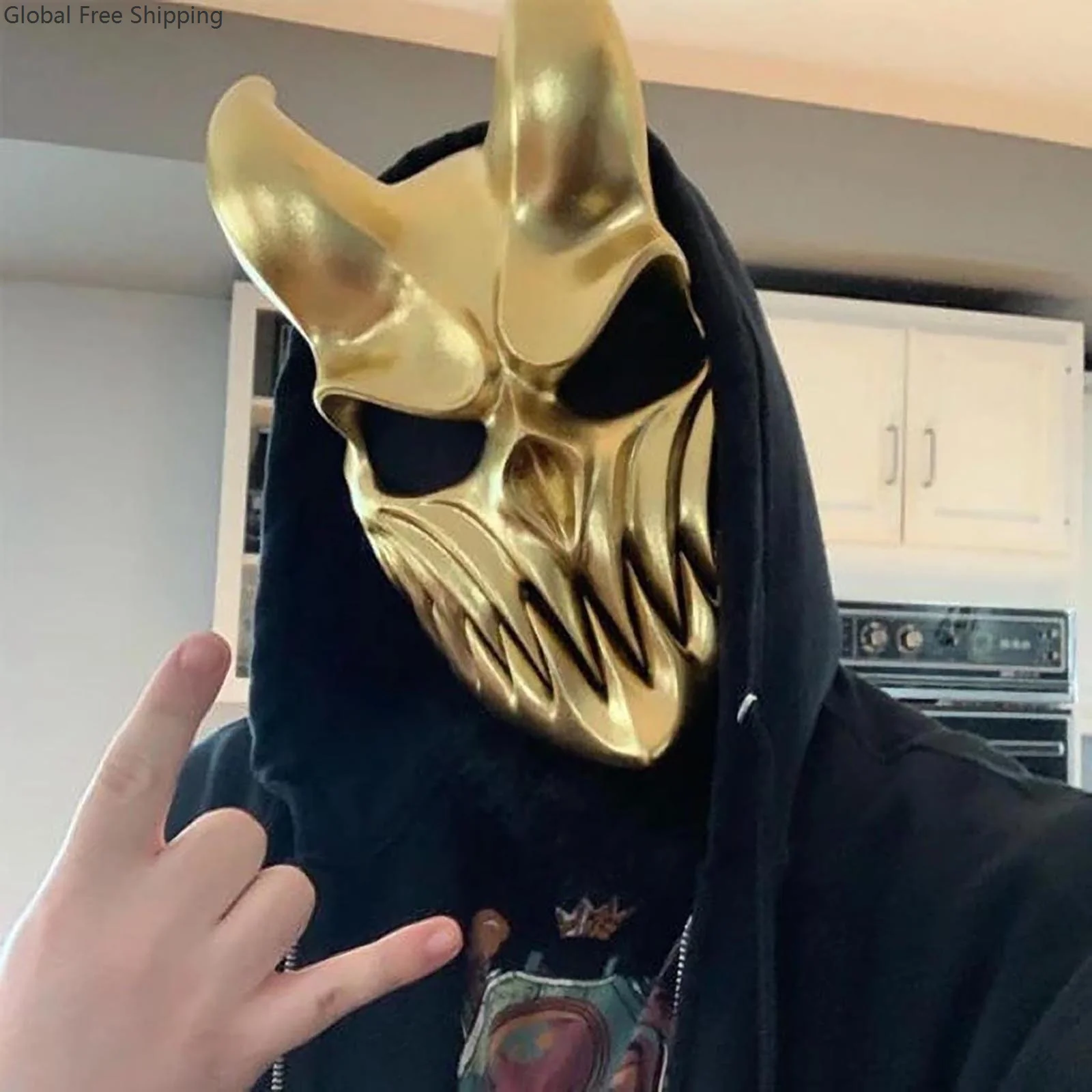 2025 Halloween Mask New Halloween Role-playing Mask Rubber Mask Slaughter Demon Head Cover Horror Theme Party Dark Son Mask 2025