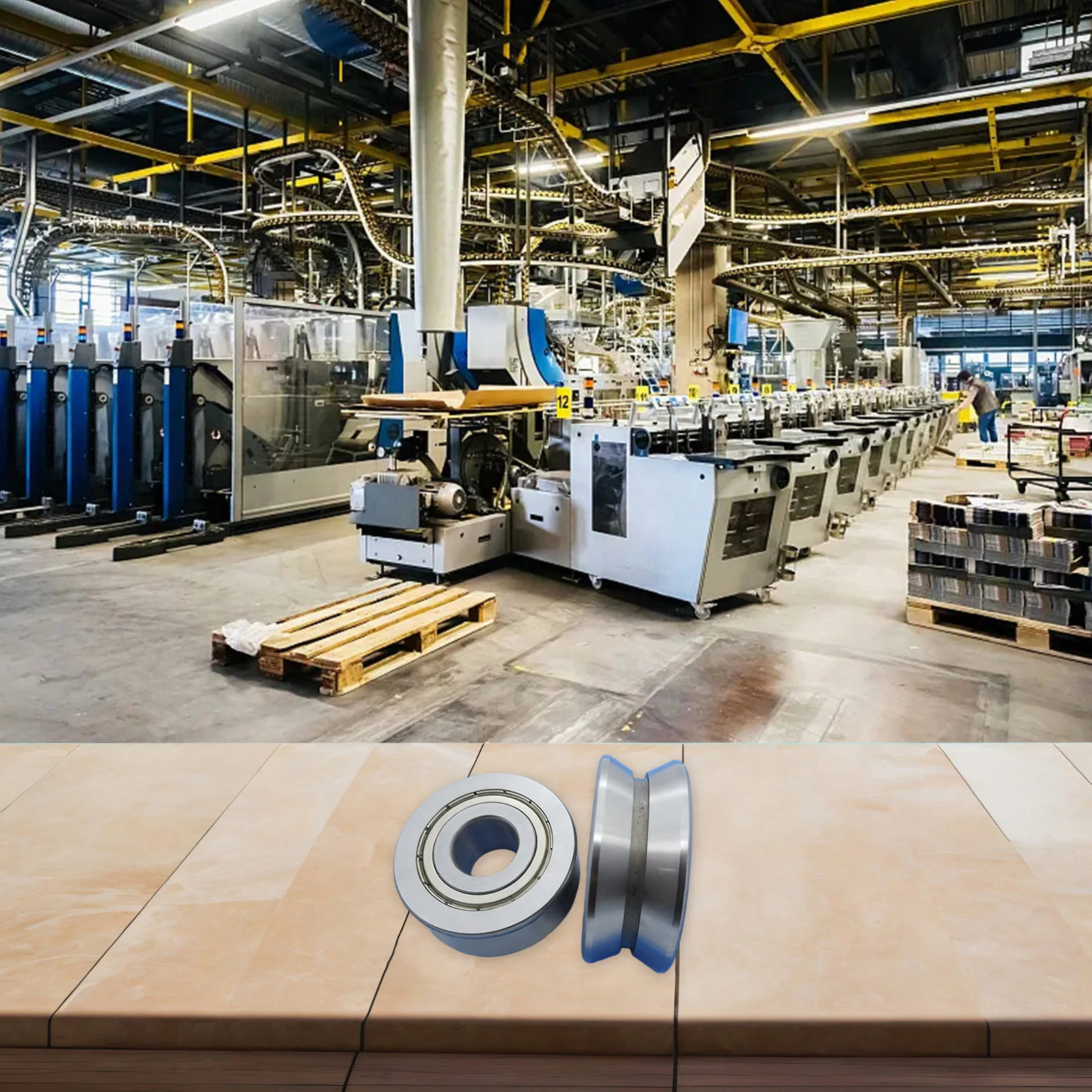Industrial Grade LV20457 Groove Round Bottom Track Pulley Bearing Sliding Rollers Bearing for Photographic and Power Tool Use