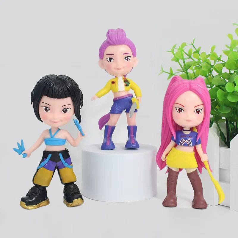 3 pz/set Kpop Demon Hunters Figura Giocattolo Del Fumetto Rumi/Mira/Zoey Action Figure PVC Decorazione Del Desktop Modello Bambola Giocattolo Ventole Regalo