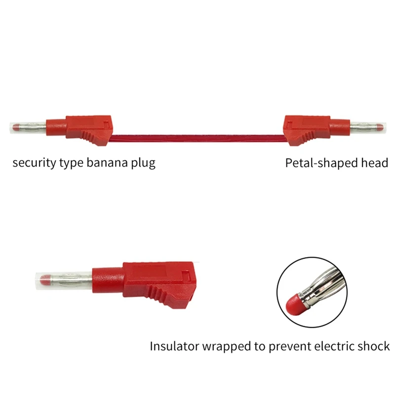 2Pcs Multi-Meter Test Leads Cable Jumper Wire Line Security 4Mm Banana Plug Retractable Test Tool Red Black