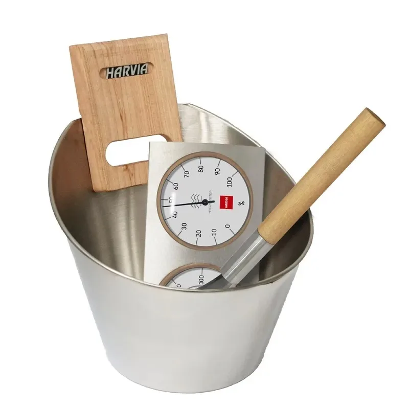 Aluminum Sauna Bucket Set with Ladle Traditional Design for Home and Hotel Use 1 Year Warranty