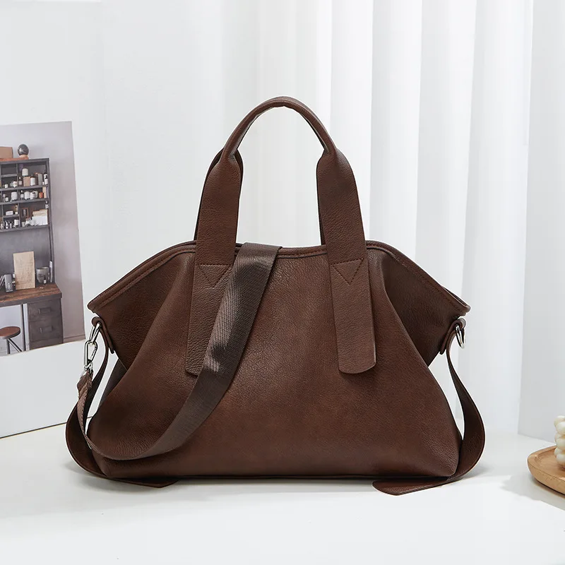 

New high-capacity hand-held women's bag, solid color, versatile, one shoulder underarm bag, Korean version, leisure tote bag
