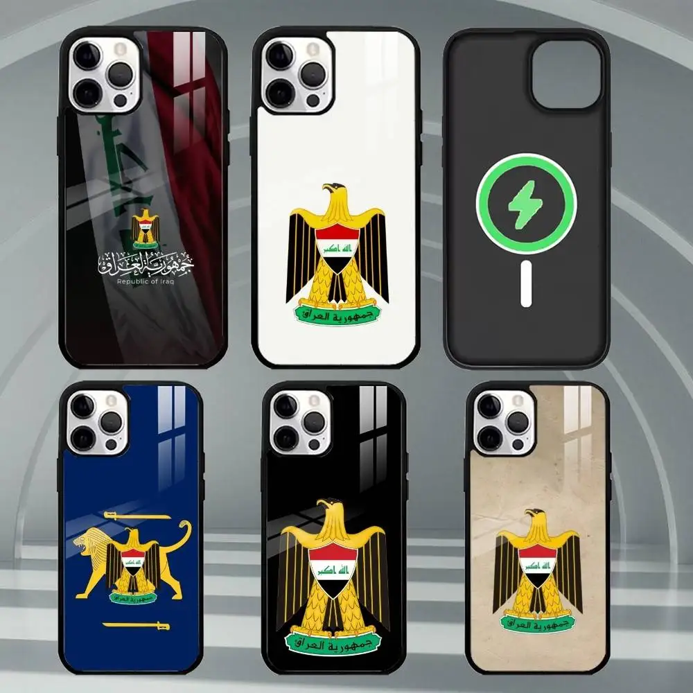 

F-Flag Art I-Iraq Nation Phone Case For iPhone17,16,15,14,13,12,11 Plus,Pro Max Magnetic For Magsafe Wireless Charging