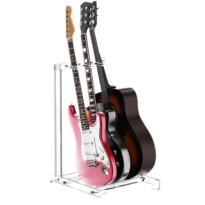Acrylic transparent guitar storage bracket, small space placement, suitable for various musical instruments, space saving