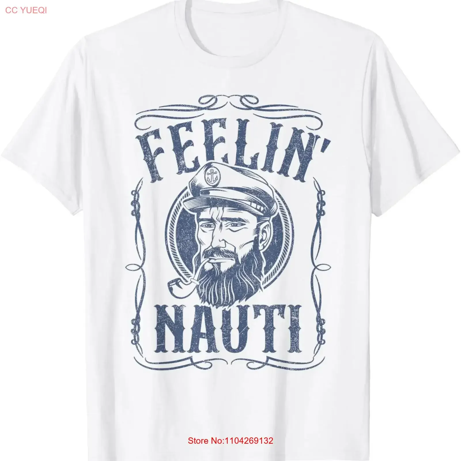 Mens Funny Feelin Nauti Boat Captain Pontoon Sailing Sailor T Shirt vintage Washed Stylish homme Versatile streetwear
