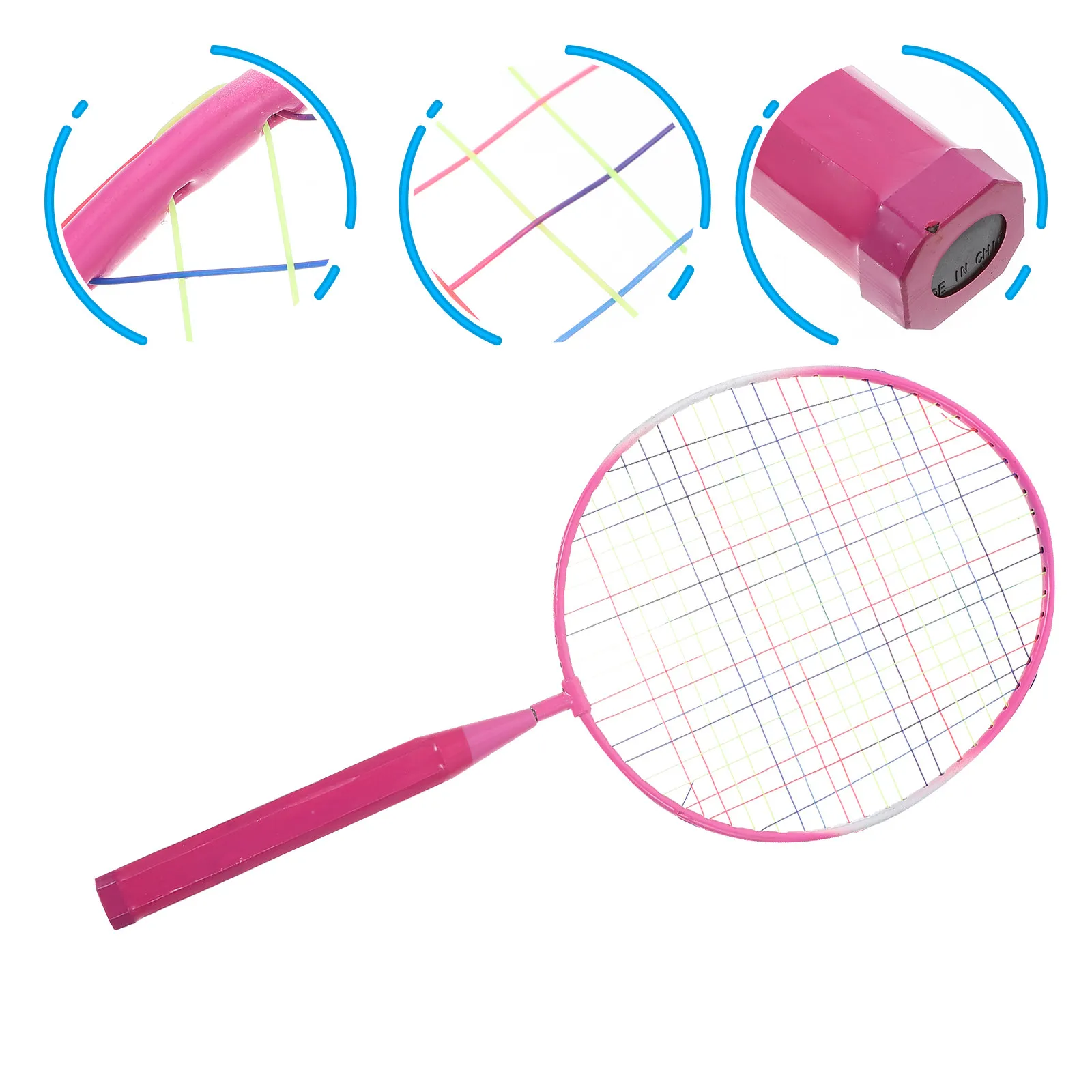 

1Set Badminton Racket for with Extended Range Tightened String Lightweight Handle Play Set for Over 3 Years