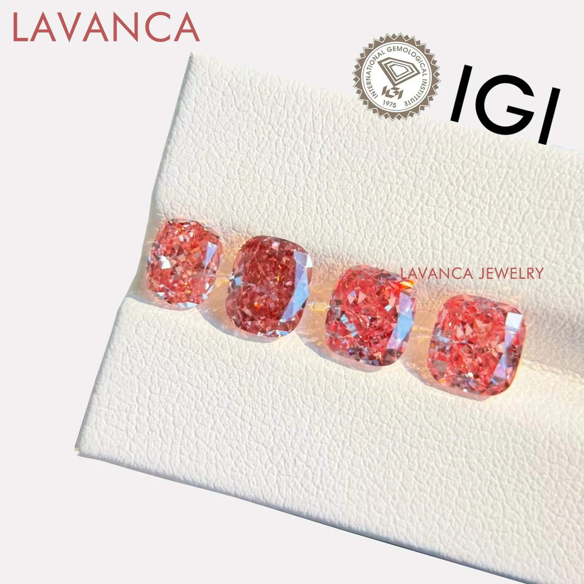 

0.5-5.0ct Pink Cushion Lab Grown Diamonds CVD/HPHT IGI Certified Lab Created Diamond Vivid Pink Lab Loose Stones For Jewelry