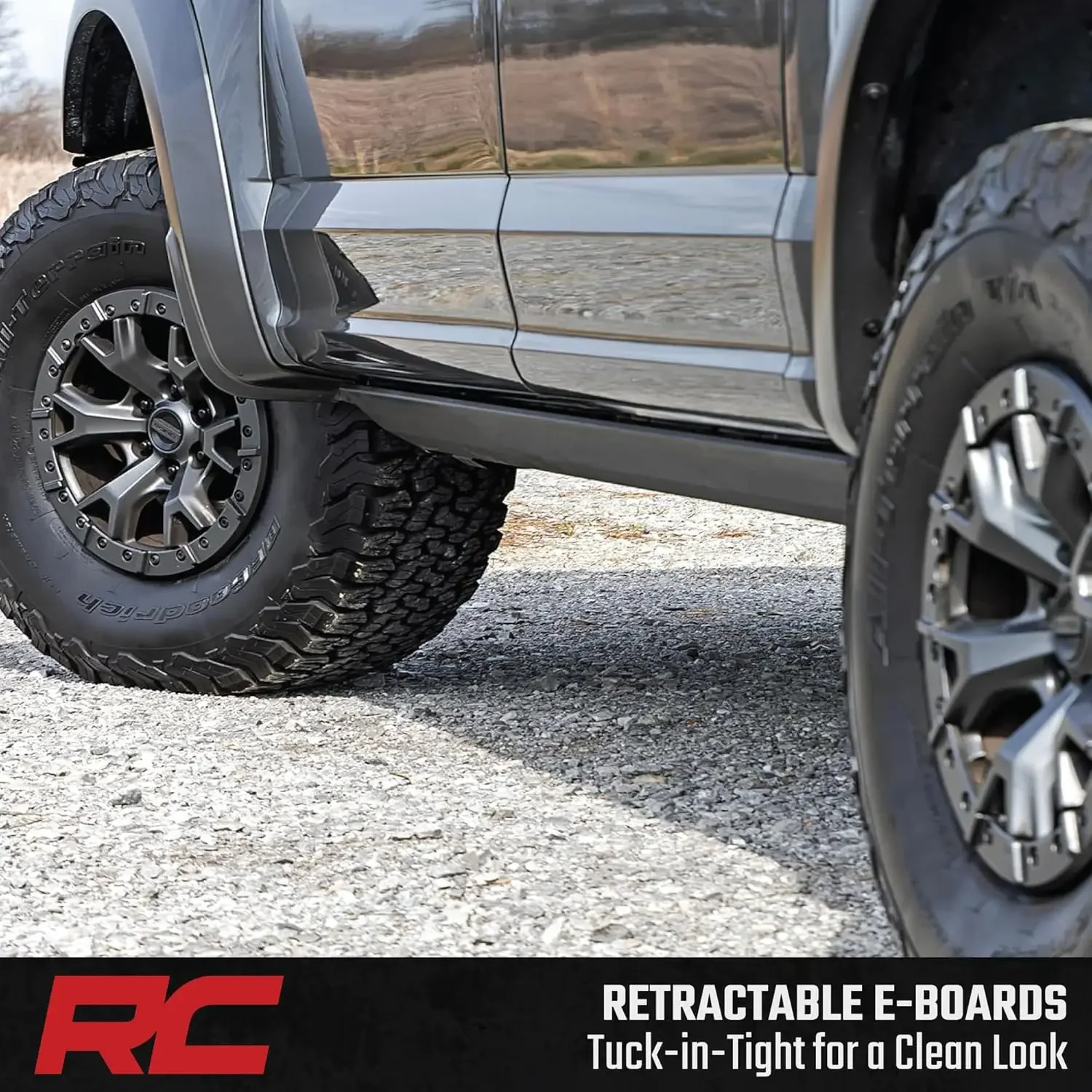 Rough Country Power Running Boards with LED Step Lights for Ford F-150 Lightning/F-250/F-350/Raptor (2015-2026) Crew Cab - Retractable Electric Side Steps, Non-Slip Aluminum view 6