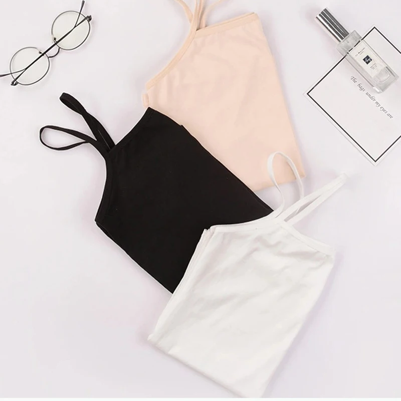 Top Female Camisoles Women Camisoles Summer Girl Sexy Strap Cotton Sleeveless Thin Camisole Vest  All-match Lingerie T-shirt