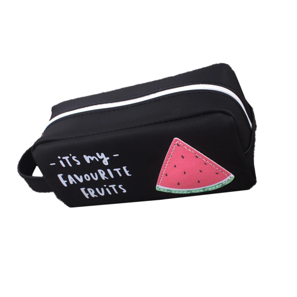 

Silicone Pencil Case Fruit Design Stationery Bag Kids Toddler Student Supplies Boy Girl Pouch Multifunctional Pen Box Washable