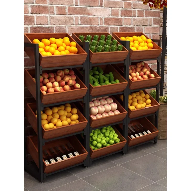 Supermarket shelves, fruit and vegetable , snack display racks, kitchen , floor-to-ceiling fruit store , cr