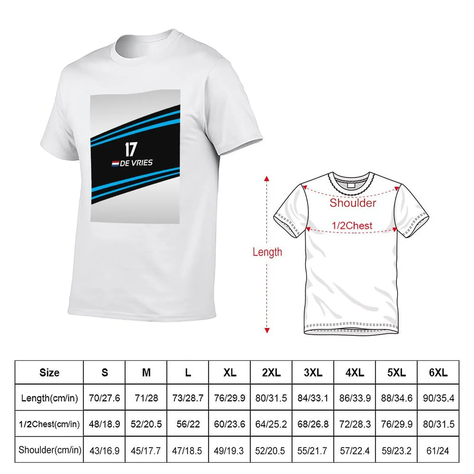 Formula E 202122 - 17 de Vries T-Shirt Gym Exercise Short Sleeve T-Shirt