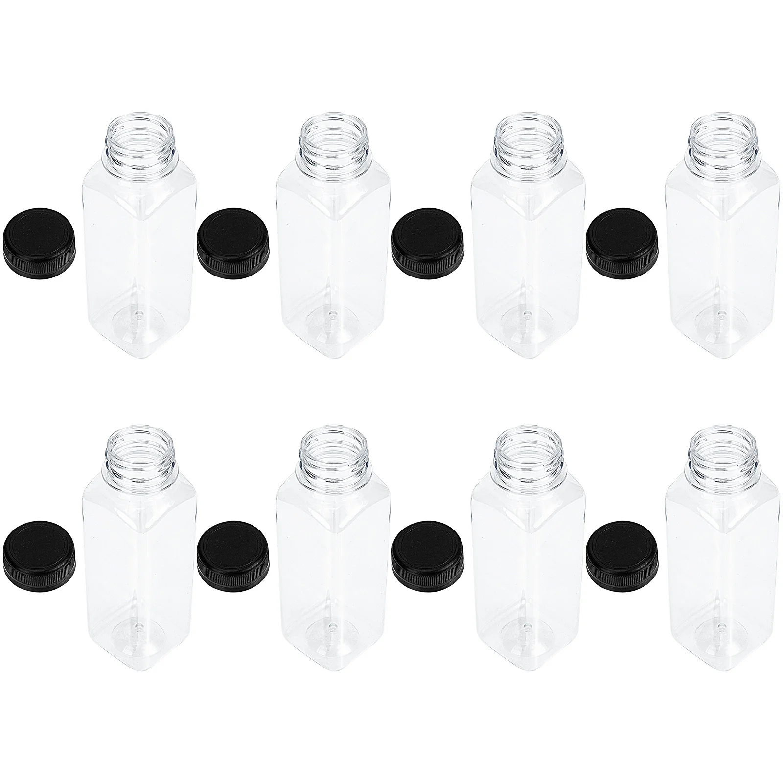 8 pz 300 ml Bottiglia di Succo Bottiglie di Bevande di Plastica Trasparente Latte Yogurt Stoccaggio Riutilizzabili Contenitori di Succo in PET Portatili