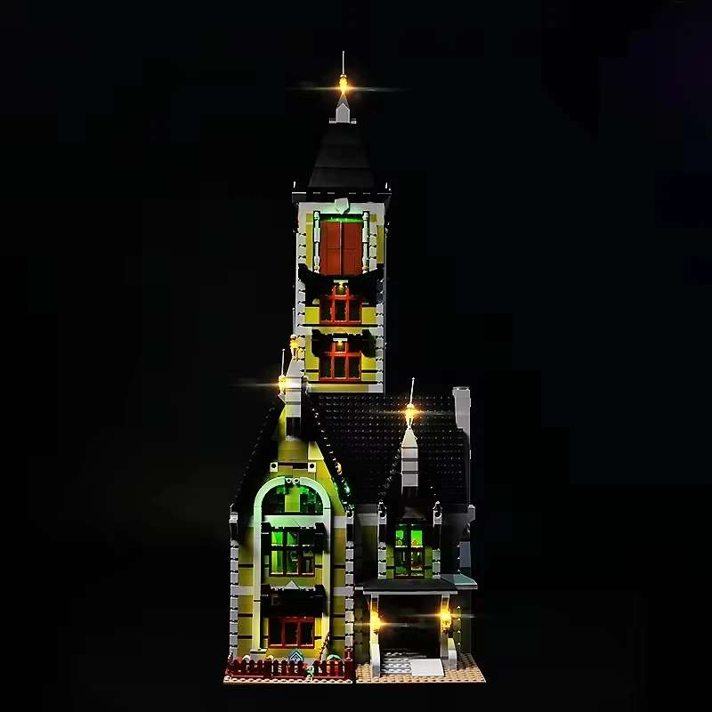 Zestaw oświetlenia LED RC DIY do zestawu klocków budowlanych LEGO 10273 nawiedzony dom (tylko światło LED, bez modelu klocków)