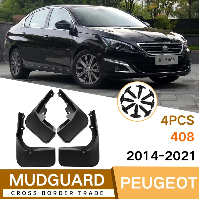 

For Peugeot 408 2014-2021 black car mudguard Reduce dust Resist tire dirt car accessories tools