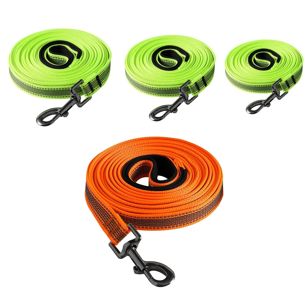 

1.2m 3m 5m 10m 15m Long Leash for a Dog Non-Slip Rubber long lead Reflective long dog leash Walking Recall Training Rope