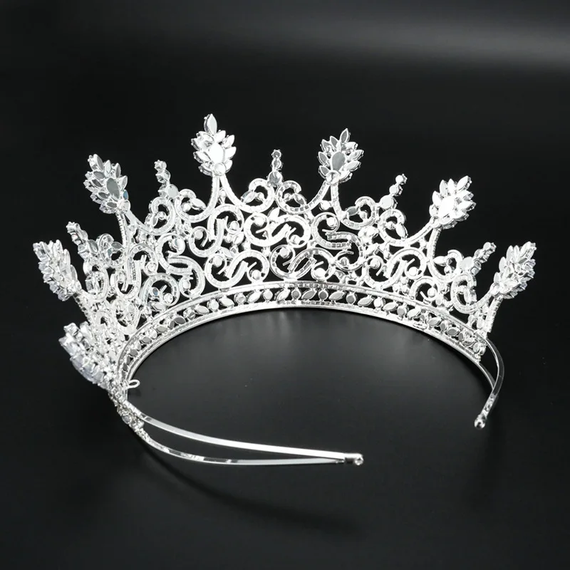 Royal Queen Crowns For Wedding Bride Cubic Zirconia Princess Bridal Tiara Crown For Pageant Miss Universe Hair Jewelry Diadem