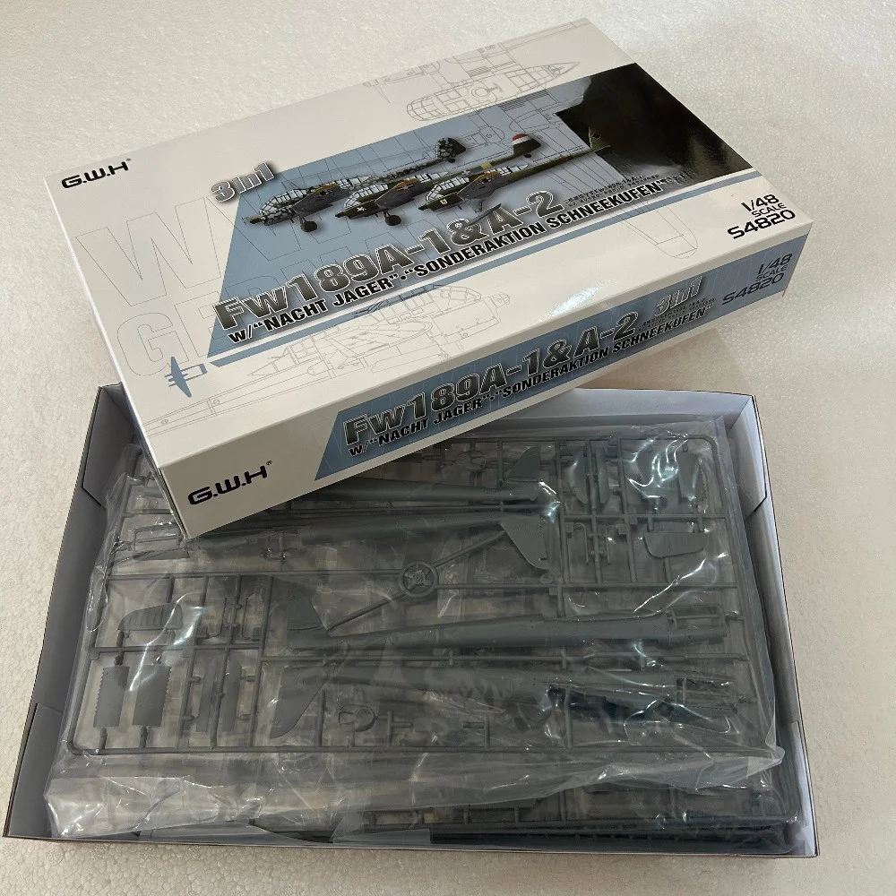 تجميع نموذج طائرة عدة S4820 مقياس 1:48 Focke-Wulf Fw189A-1&A-2 W/Nacht Jager Sonderaction SchneekufenBy Great Wall Hobby