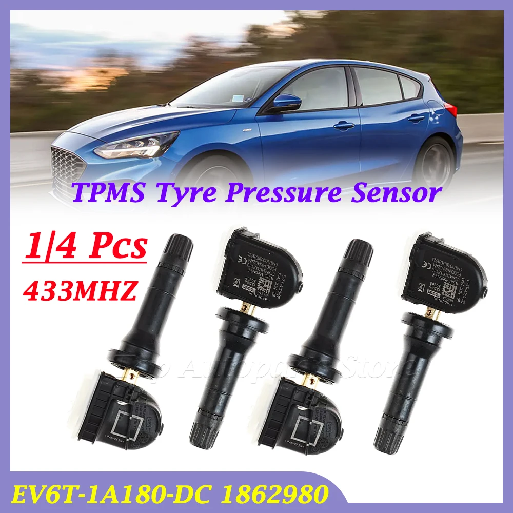 TPMS Sensor 1862980 EV6T-1A180-DC For Ford Escape Ranger KA+ F-150 Ecosport Kuga Transit Connect Fiesta B-MAX Grand C-MAX