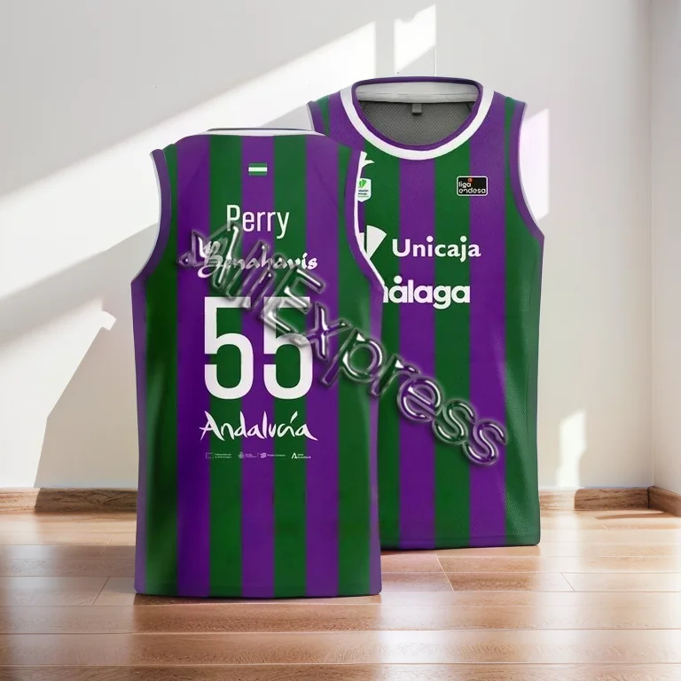 24/25 MOTO Arrivals Spanish Women's Basketball Vest Malaga Jersey High Quality Adult/Children's Universal Size Top Men's T-shirt image 3