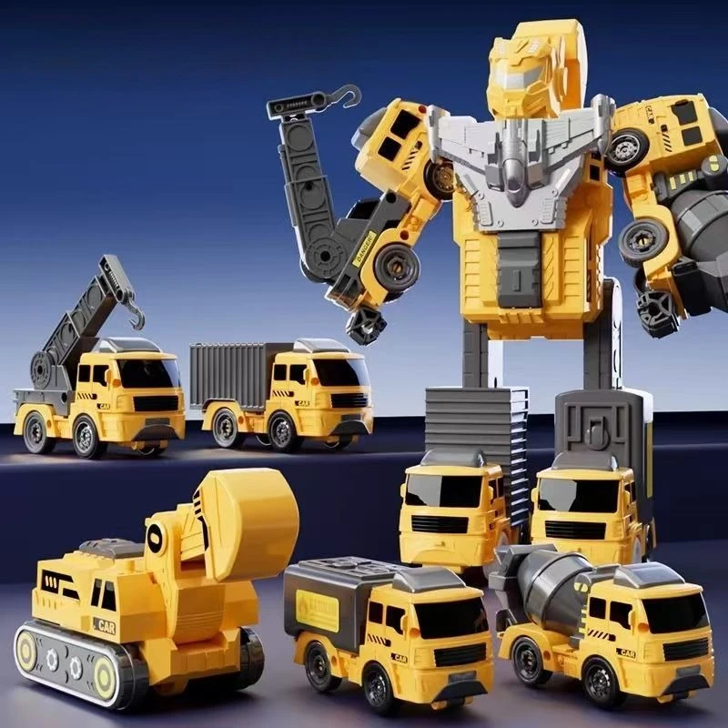 

5-in-1 Combination Mecha Deformation Robot Toy Convertible Action Figure Plastic Model Robot Car Toy Anime Series Children Gift