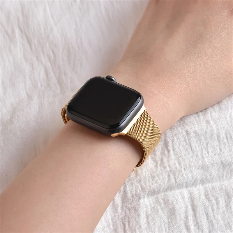 حزام ميلانو لساعة أبل باند 49 مللي متر 44 مللي متر 40 مللي متر 45 مللي متر 41 مللي متر 42 46 مللي متر سوار من الفولاذ المقاوم للصدأ iWatch سلسلة 10 9 8 7 6 se Ultra2